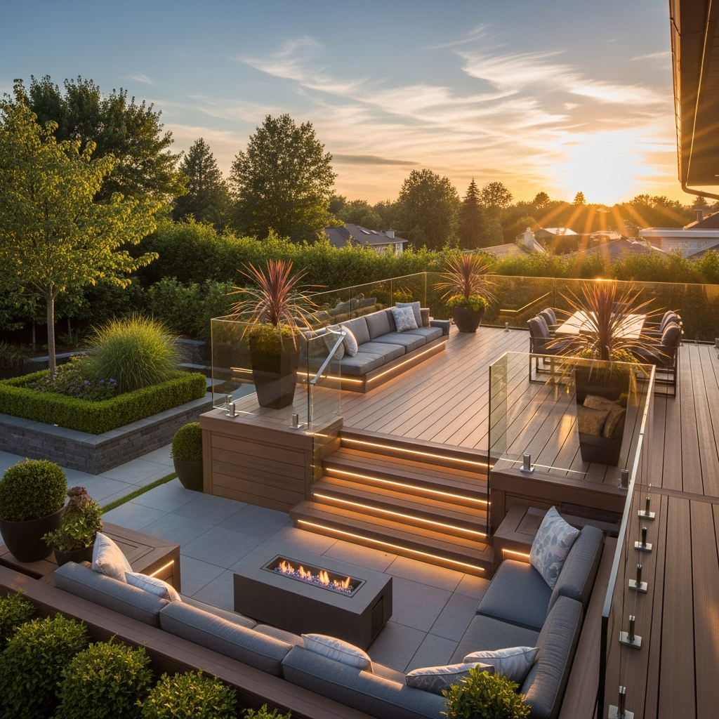 Multi-level composite deck